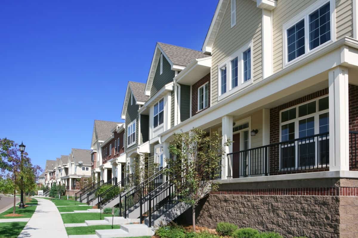 Townhome exterior with clean windows